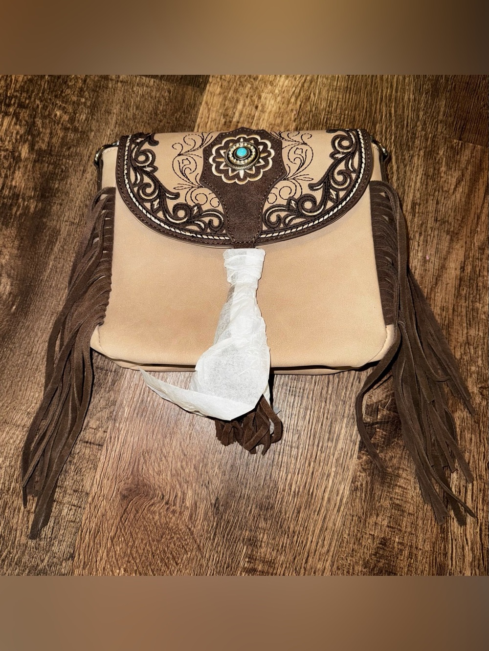 Montana West Concho Embroidered Concho Collection Saddle Bag/Crossbody NWT